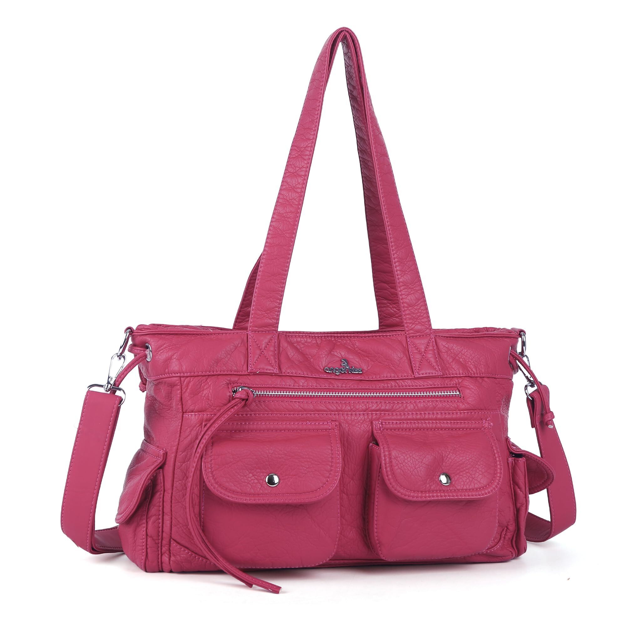 3167 Handbags Soft Vegan Leather Purses Multiple Pockets Shoulder Bags